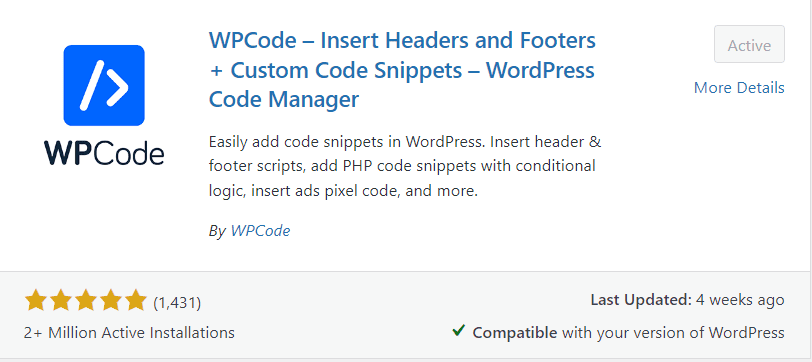 wpcode plugin 